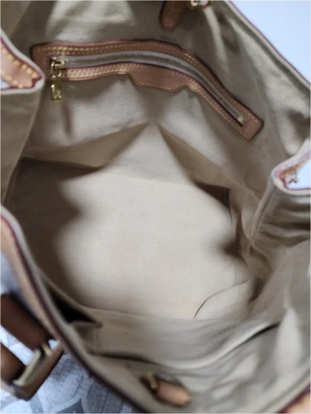 Authentic Louis Vuitton Damier Azur Hampstead PM Shoulder Bag Brown/Beige - Picture 8 of 14